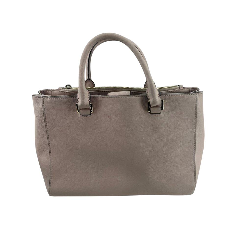 MICHAEL KORS Kellen Med Convertible Satchel Khaki Tan Beige Leather - Picture 13 of 13